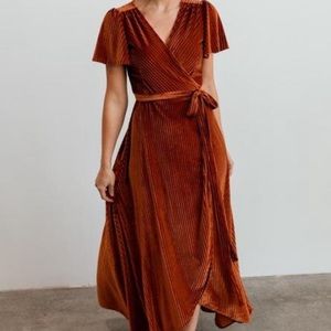 Baltic Born NWT Andi Ribbed Velvet Maxi Wrap Dress